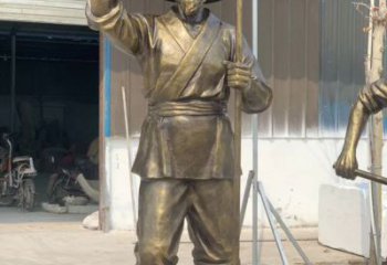 街頭農(nóng)耕銅雕廠家 城市農(nóng)活人物銅雕