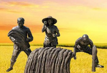 農(nóng)耕銅雕廠家 黃銅農(nóng)活人物銅雕制作廠家