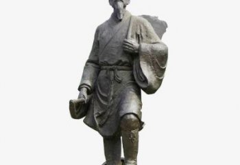 彩繪中醫(yī)銅雕廠家 仿古李時珍銅雕
