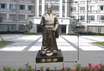 街頭中醫(yī)銅雕廠家 城市李時珍銅雕