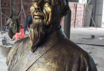 中醫(yī)銅雕廠家 抽象李時珍銅雕