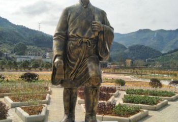 黃銅中醫(yī)銅雕廠家 仿古李時珍銅雕
