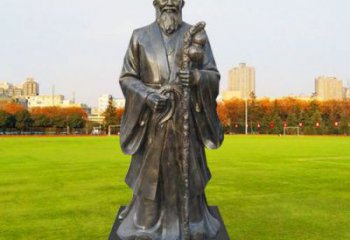 城市中醫(yī)銅雕廠家 黃銅李時珍銅雕