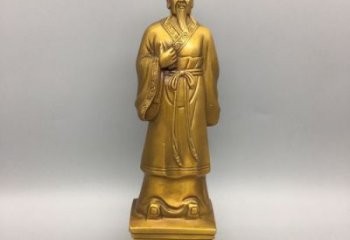仿古中醫(yī)銅雕制作廠家 彩繪張仲景銅雕