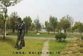 抽象親吻銅雕廠家 辦公室人物銅雕