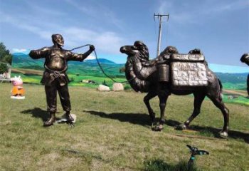 青銅絲綢之路銅雕廠家 公園銅雕