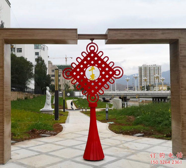 黨建主題中國結(jié)銅雕廠家