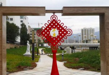 黨建主題中國結(jié)銅雕廠家