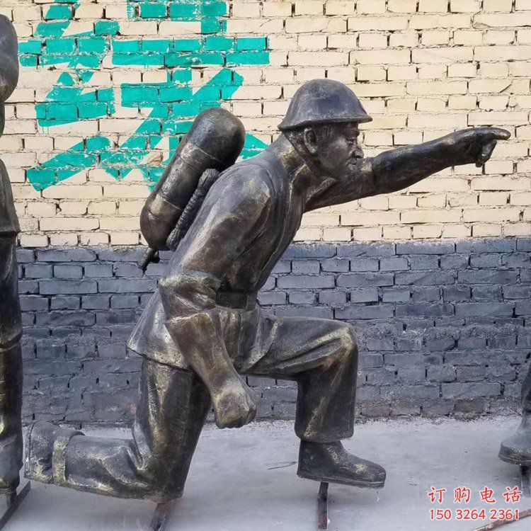 仿真人物銅雕 銅雕消防員雕塑廠家