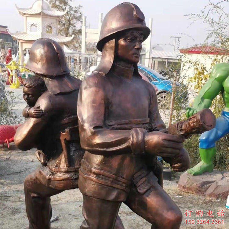 園林消防員人物銅雕廠家