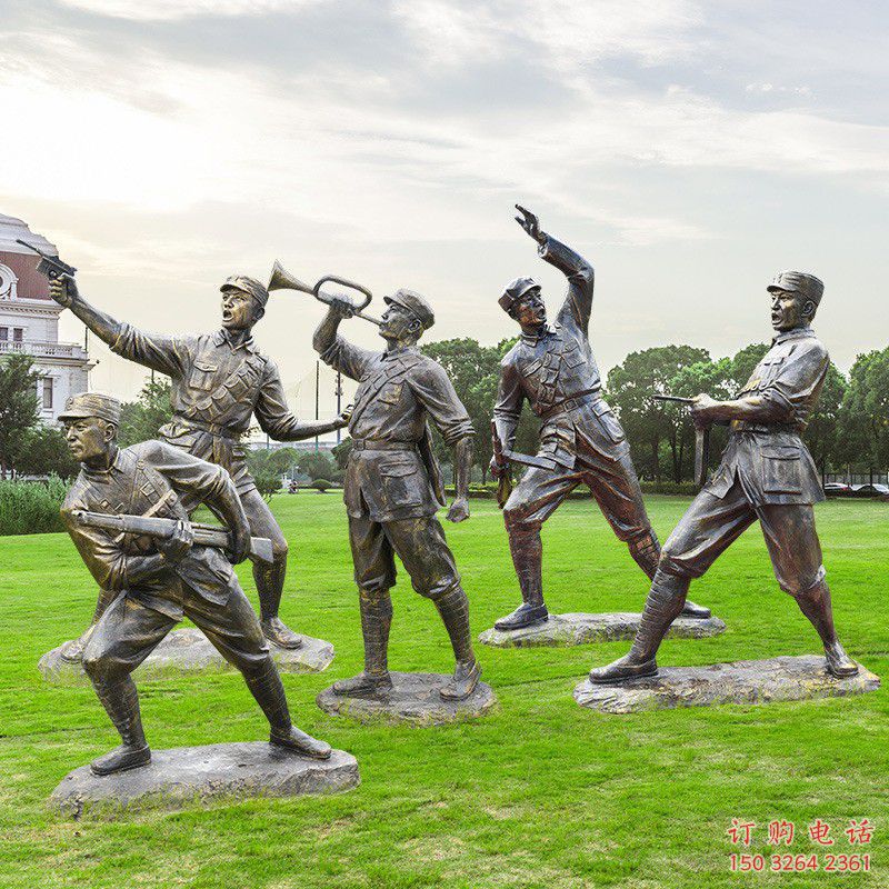 八路軍人物銅雕廠家 鑄銅紅軍銅雕