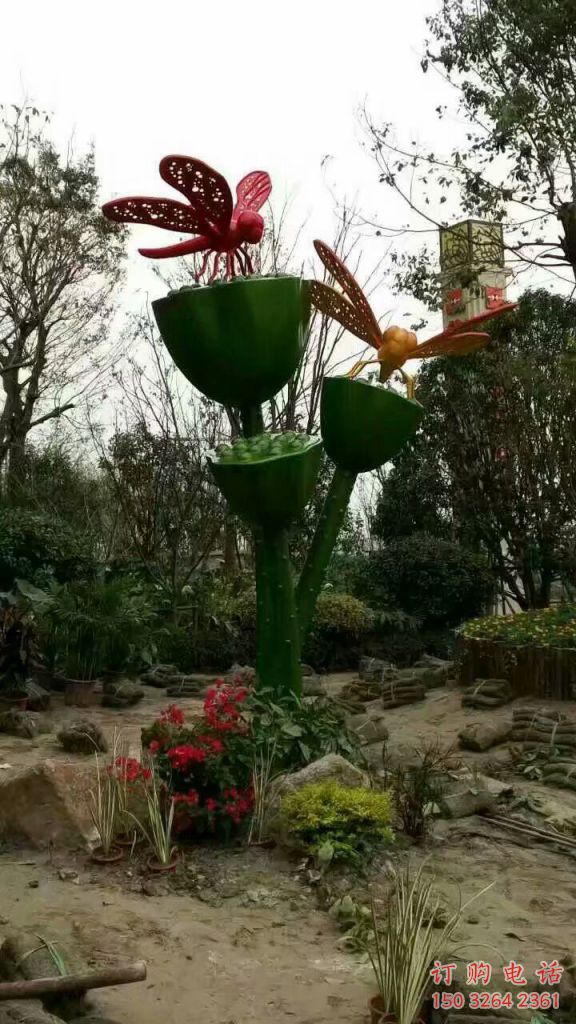 城市銅雕制作  彩繪仿真銅雕蓮藕廠家