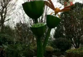城市銅雕制作  彩繪仿真銅雕蓮藕廠家