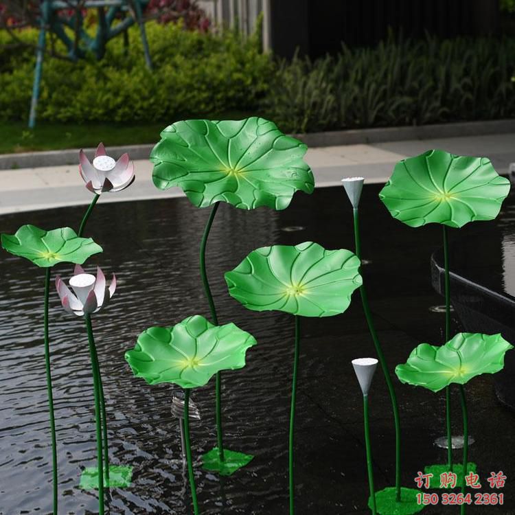 荷葉雕廠 仿真彩繪植物銅雕價(jià)格