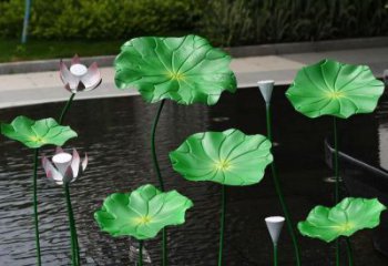 荷葉雕廠 仿真彩繪植物銅雕價(jià)格
