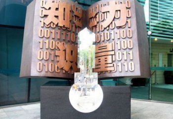 書籍鑰匙雕塑廠家，別墅房地產(chǎn)雕塑擺件，鑄銅書籍雕塑制作