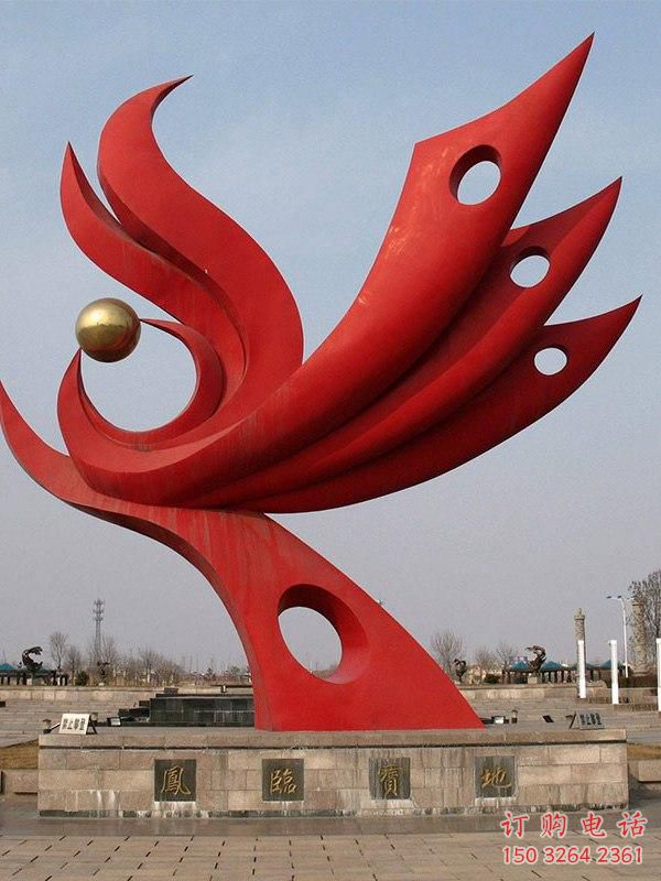 廣場鳳凰雕塑供應(yīng) 公園仿真雕塑 抽象主題擺件