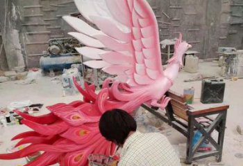 公園鳳凰雕塑制作 酒店門口雕塑 彩繪雕塑擺件