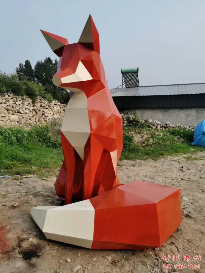 提供廣場(chǎng)狐貍雕塑 公園仿真雕塑 抽象主題擺件
