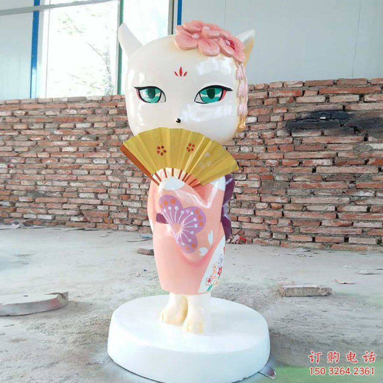 預(yù)定抽象狐貍雕塑 店門(mén)口彩繪雕塑 步行街?jǐn)[件雕塑
