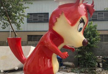 常用仿真狐貍雕塑 店門(mén)口園林雕塑 動(dòng)物小品雕塑