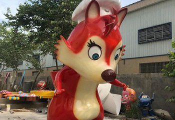 訂購(gòu)公園狐貍雕塑 酒店門(mén)口雕塑 彩繪擺件雕塑