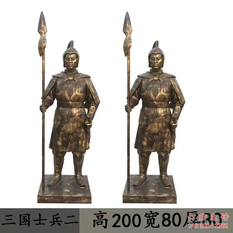 制造仿真武士雕塑 店門口園林雕塑 民俗小品
