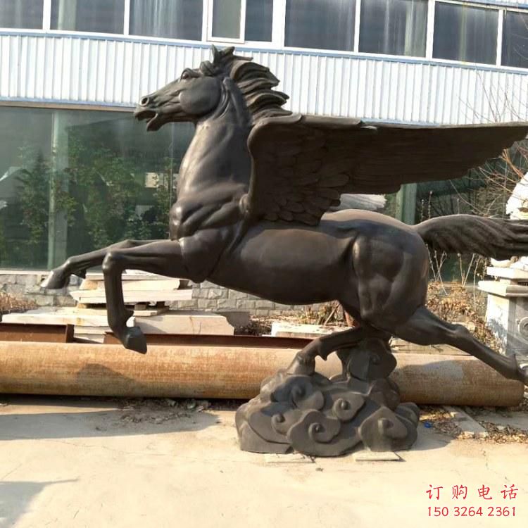 定制仿古奔馬雕塑 庭院彩繪雕塑 田間小品
