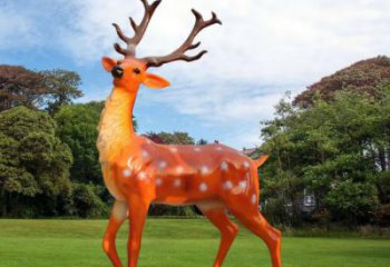 點擊庭院小鹿雕塑 城市古銅色雕塑 動物小品