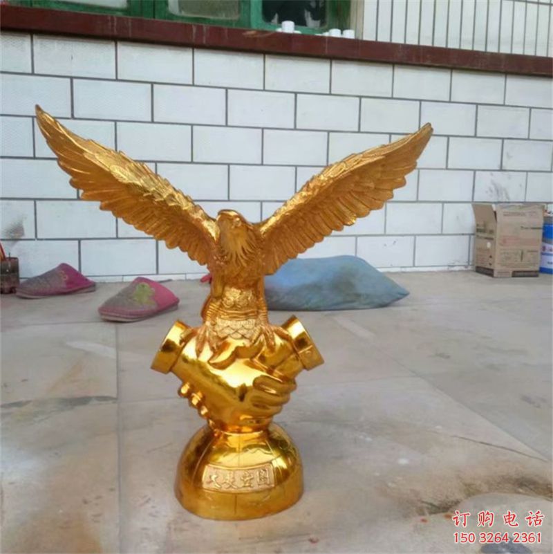 酒店老鷹雕塑觀賞型 庭院仿真雕塑 彩繪雕塑小品