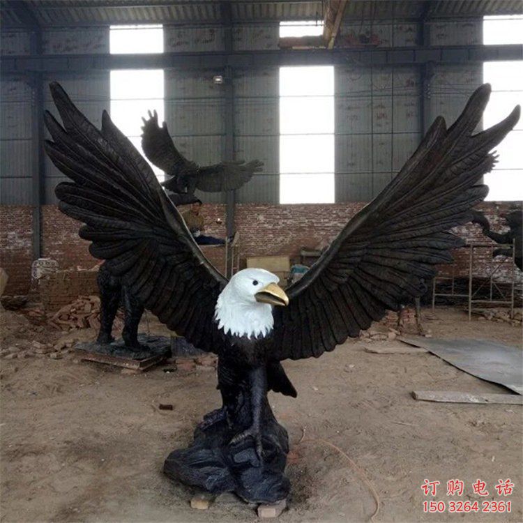 通用彩繪老鷹雕塑 仿真動物雕塑 步行街雕塑擺件
