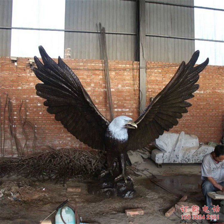 大型老鷹雕塑生產(chǎn)商 步行街宣傳雕塑 仿真雕塑擺件