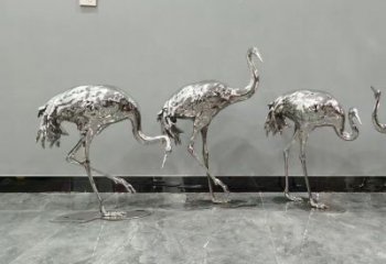 選定公園丹頂鶴雕塑 酒店門口雕塑 彩繪擺件成品