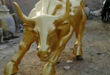 制作抽象華爾街牛雕塑 店門口彩繪雕塑 步行街?jǐn)[件