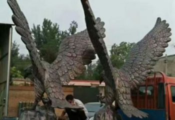 大型戶外雄鷹雕塑，仿真效果，公園廣場動物擺件