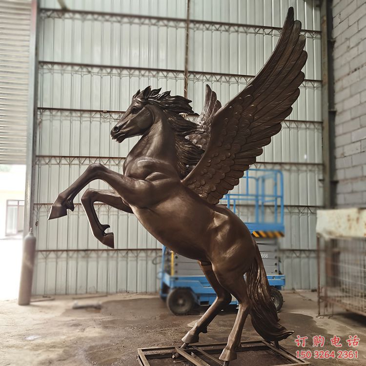 吉林步行街天馬雕塑，景觀主題，古銅工藝