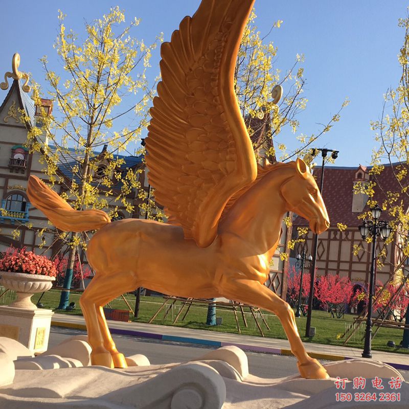 江西景區(qū)天馬雕塑，動物主題，彩繪工藝