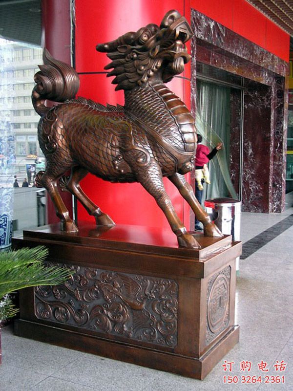 保定農(nóng)村麒麟雕塑，鏤空海洋雕塑，抽象效果