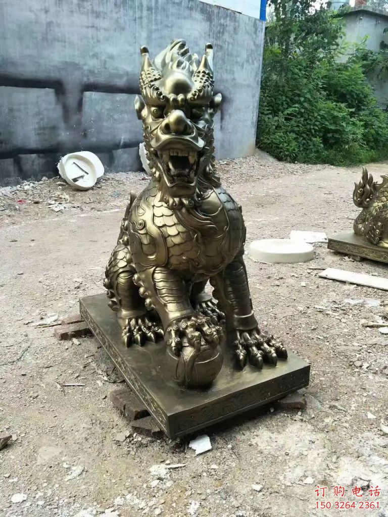 包頭室內(nèi)麒麟雕塑，拉絲海洋雕塑，抽象效果