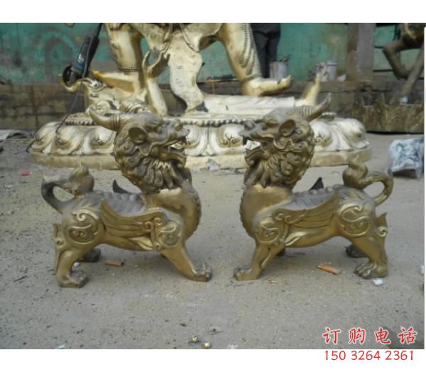 濱州城市貔貅雕塑，網(wǎng)格體育雕塑，古銅效果
