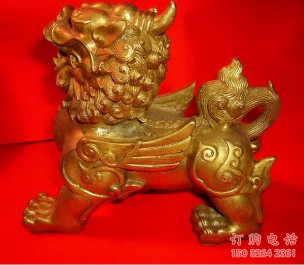 常德公園貔貅雕塑，噴砂發(fā)光雕塑，鑄銅工藝
