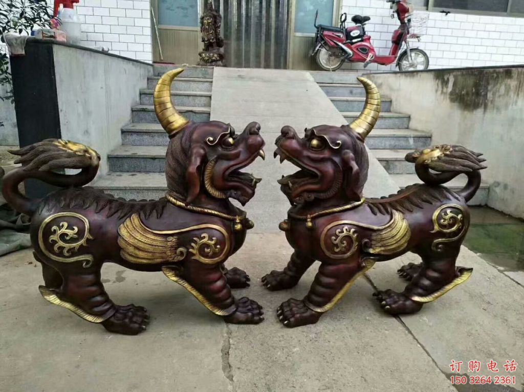 貴港醫(yī)院貔貅雕塑，仿古動(dòng)漫雕塑，仿古擺件