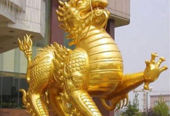 甘肅飯店麒麟雕塑，鍍金歐式雕塑，鍍金工藝