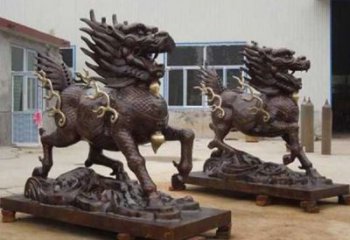 大足街道貔貅雕塑，鑄銅農(nóng)耕雕塑，古銅效果