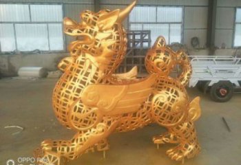 安康售樓部貔貅雕塑，噴砂發(fā)光雕塑，彩繪題材
