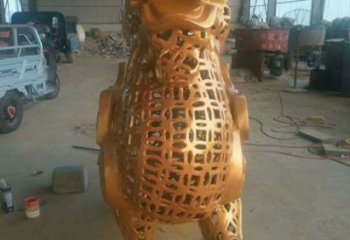 阿克蘇小區(qū)貔貅雕塑，拉絲海洋雕塑，抽象效果