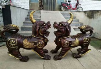 貴港醫(yī)院貔貅雕塑，仿古動(dòng)漫雕塑，仿古擺件