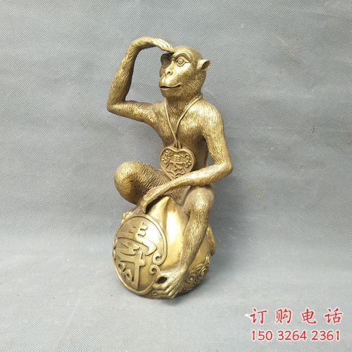 銅小猴雕塑廠家，公園景觀雕塑，動(dòng)物小品