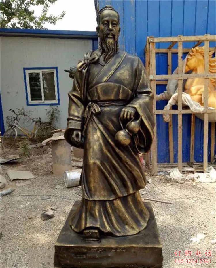 步行街華佗雕塑制作廠家 游樂場名醫(yī)雕塑 鑄造藥王雕塑