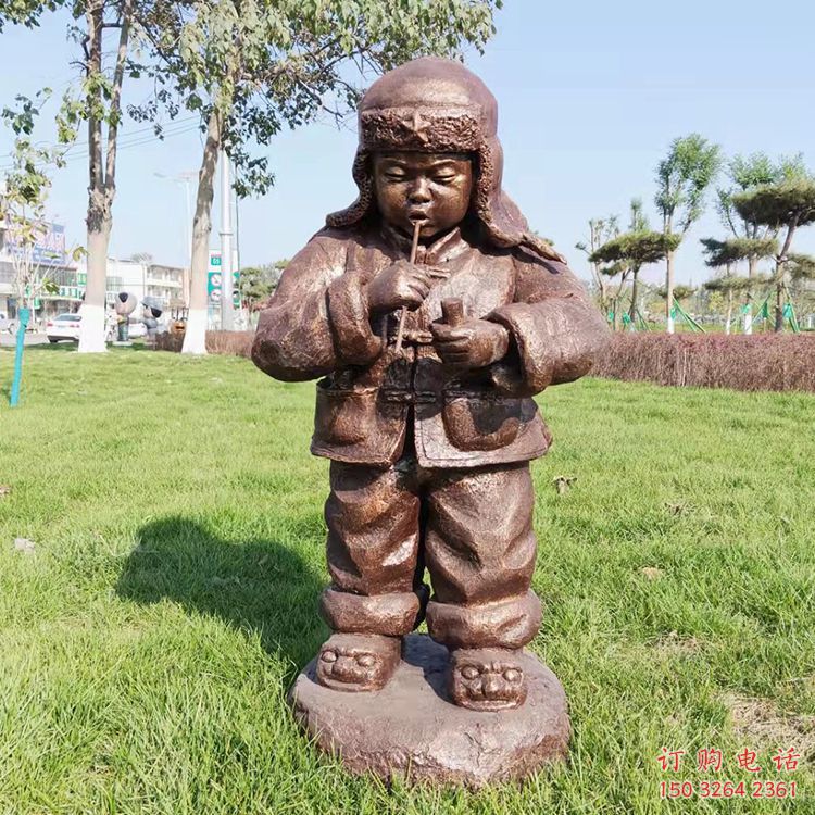 大型小孩子雕塑廠家 歐式步行街玩耍雕塑 彩繪童趣雕塑
